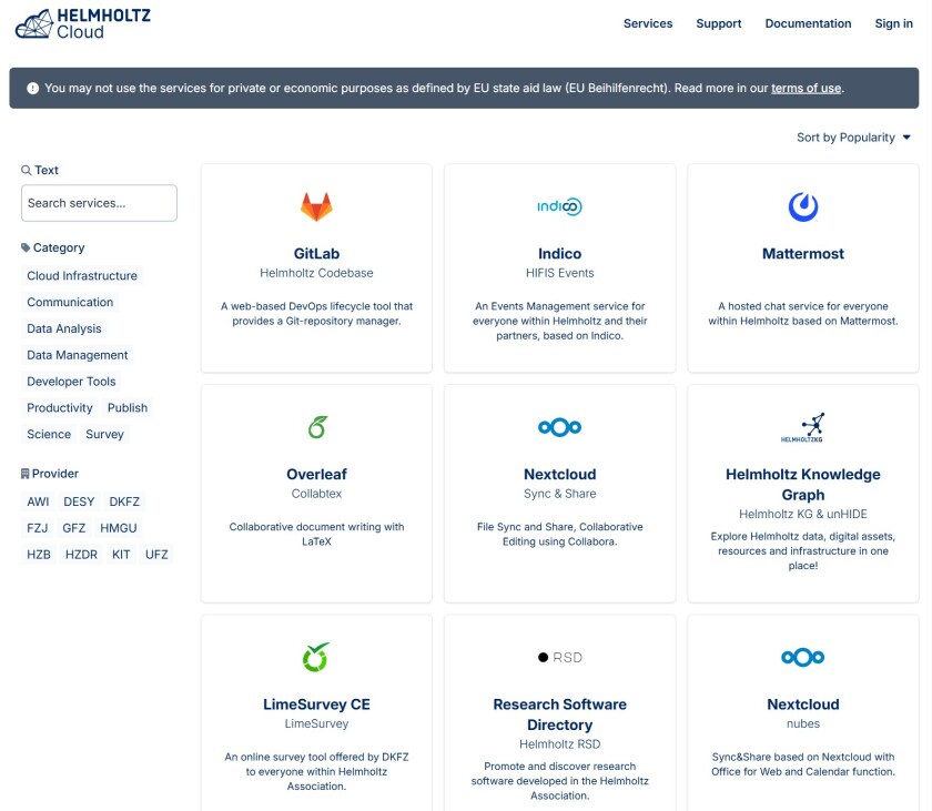 Helmholtz Cloud Services