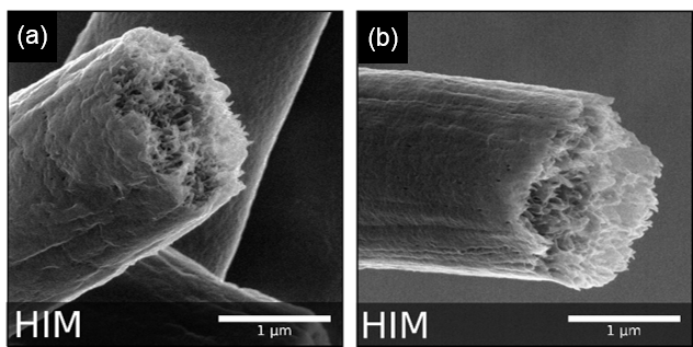 High-resolution imaging of non-conductive and/or beam sensitive materials - enlarged view