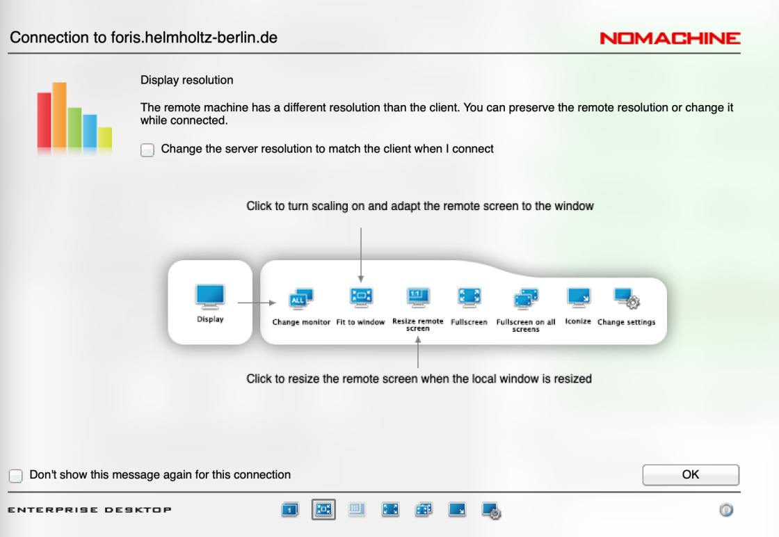 NoMachine settings menu