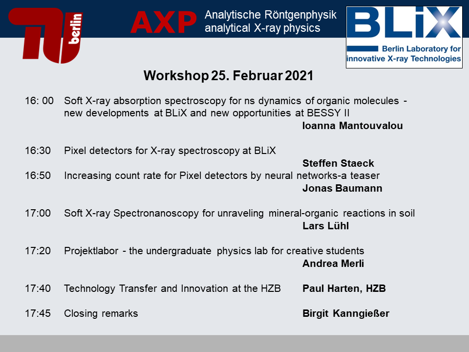 Workshop Analytische Röntgenphysik 2021 - vergrößerte Ansicht