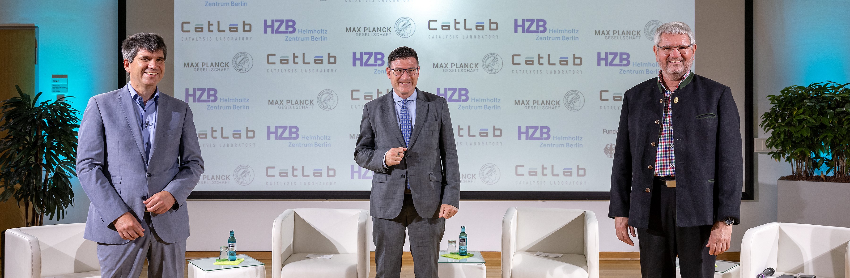 Bernd Rech, Stefan Kaufmann und Robert Schlgl beim CatLab Auftakt