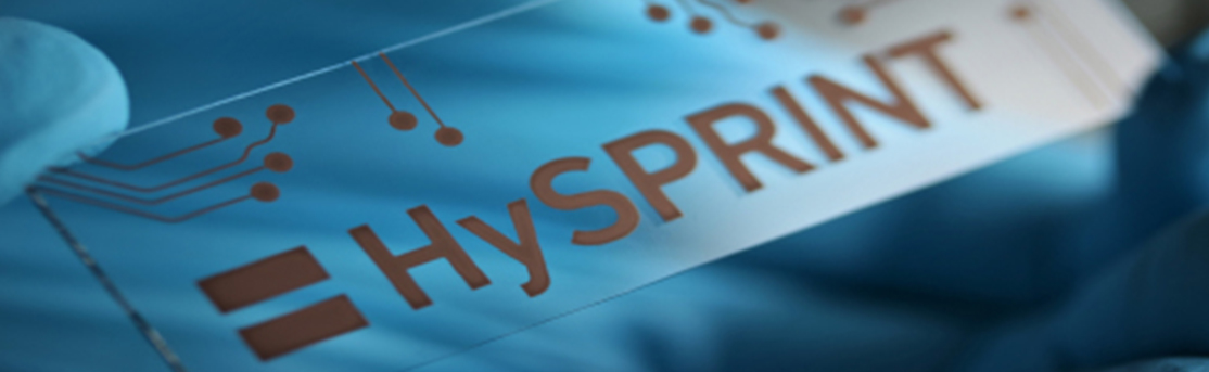 HySPRINT Logo printed with copper HySPRINT Logo printed with copper