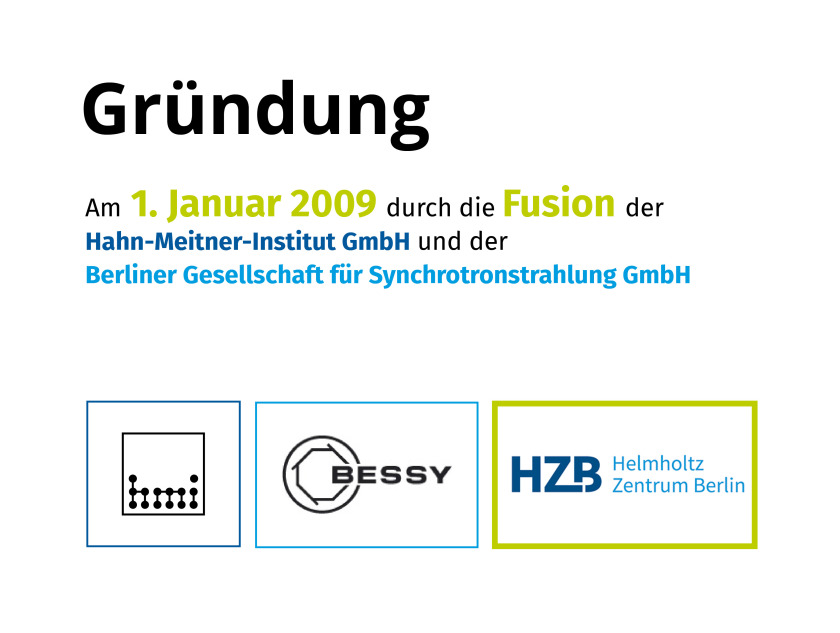 Historie: Gründung des HZB 2009 aus HMI und BESSY
