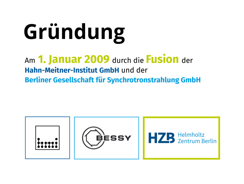 Historie: Grndung des HZB 2009 aus HMI und BESSY