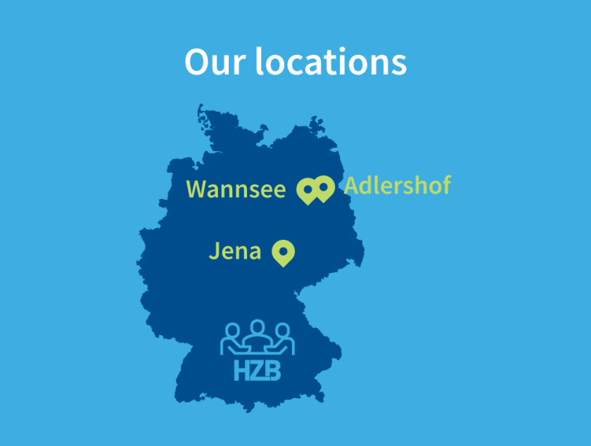 3 Locations: Adlershof, Wannsee and Jena 