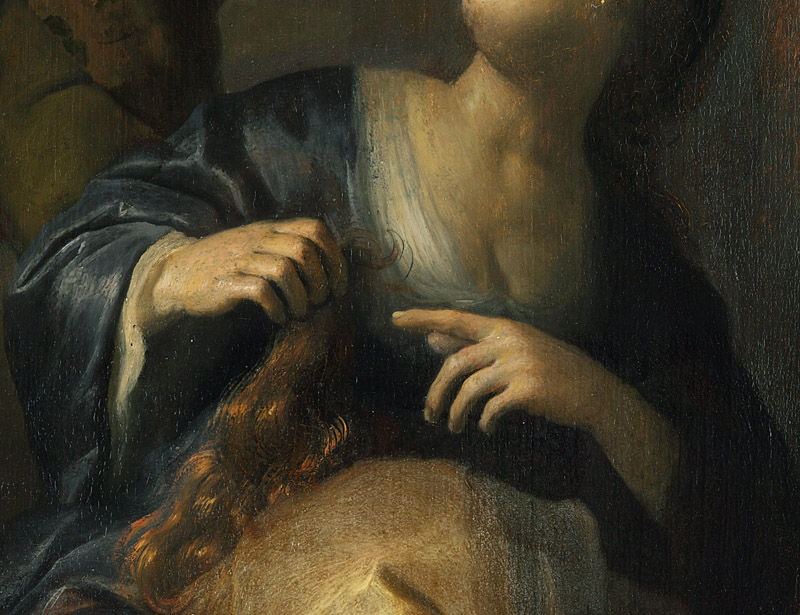 Rembrandt, Simson und Delila, Detail - vergrerte Ansicht