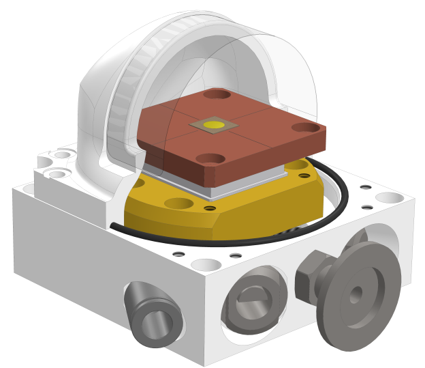 CAD crosssection of Peltier cell.
