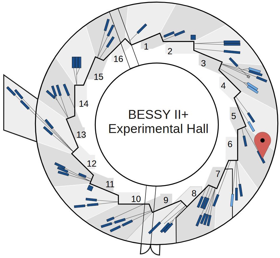 Experimental hall showing location of beamline