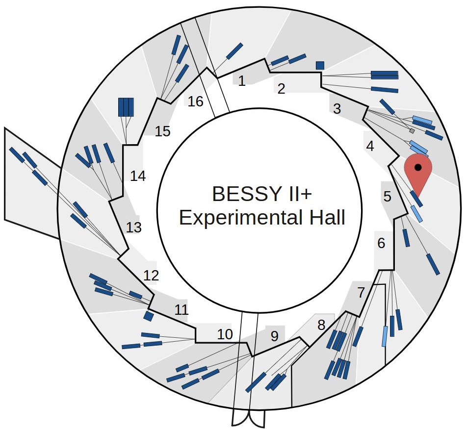 Experimental hall showing location of beamline