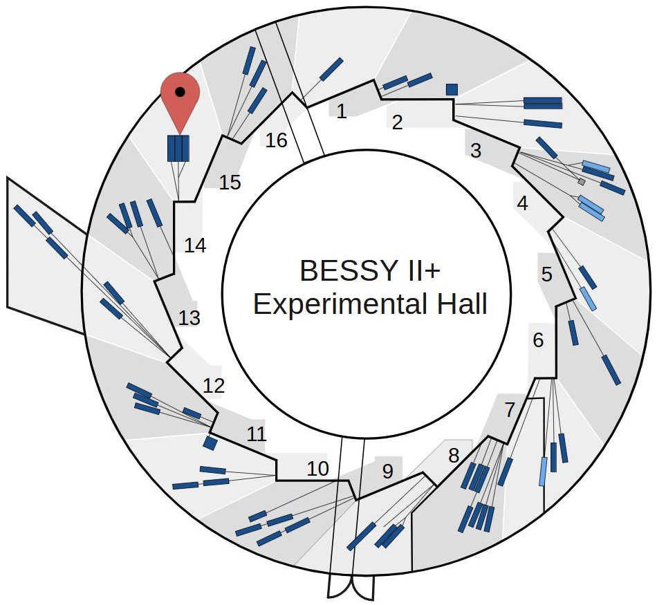 Experimental hall showing location of beamline