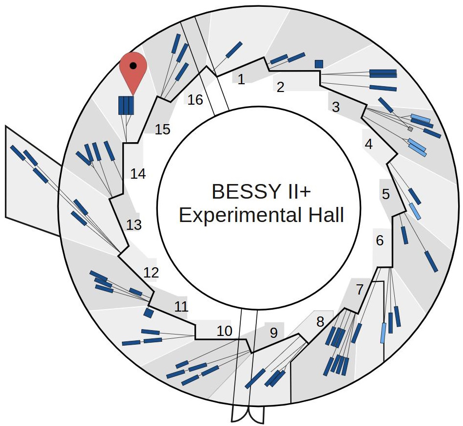 Experimental hall showing location of beamline