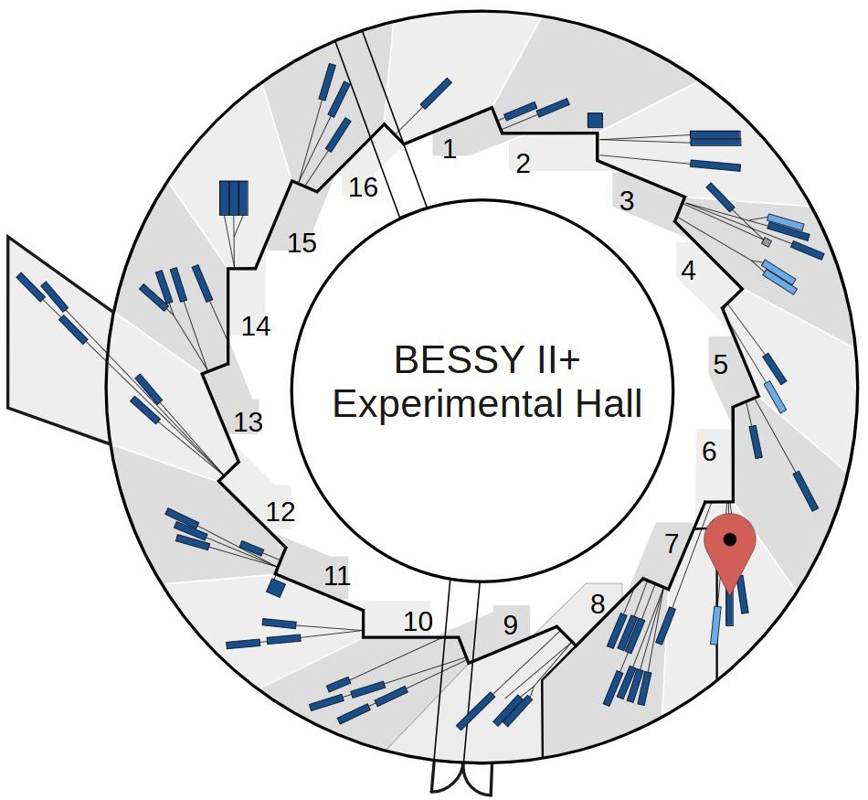 Experimental hall showing location of beamline