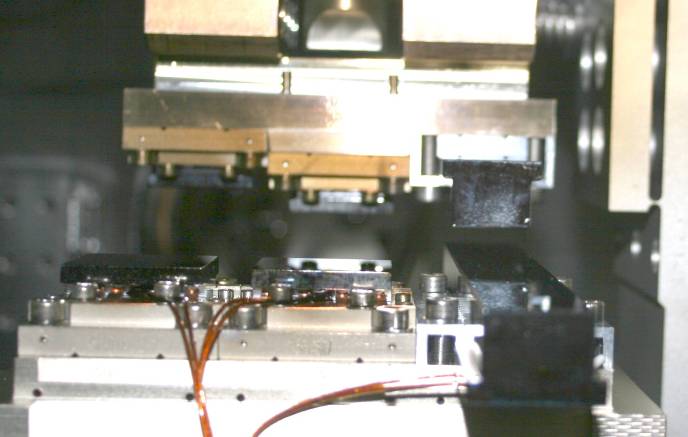 Drei Monochromatoren der mySpot Beamline, von links nach Rechts: Si111, Si311, B4C/Mo Multilayer