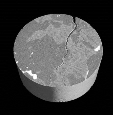 Crack in a stone sample