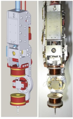 5-axes cryomanipulator "Pente.Ax" with integrated coils