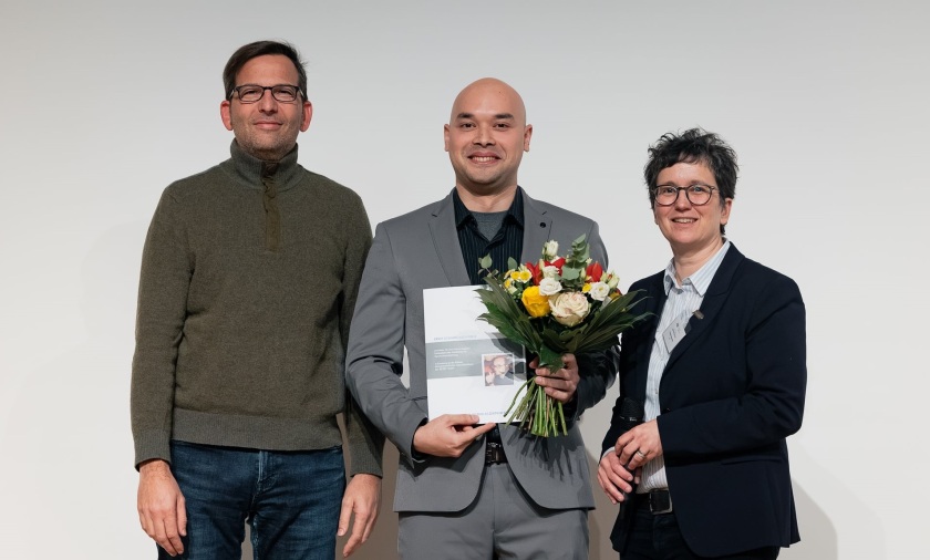 Ernst-Eckhardt-Koch Preisverleihung: Marcus B&auml;r, Enggar Pramanto Wibowo und Franziska Emmerling (v.l.n.r.)