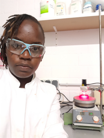 Lucy Ombaka in her lab at TU Kenya.