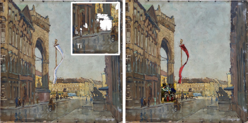X-ray analysis reveals overpainted fascist symbols