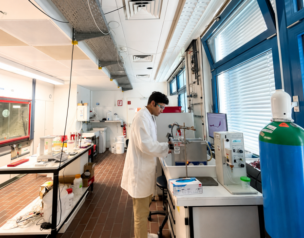 Working in the lab (B501).