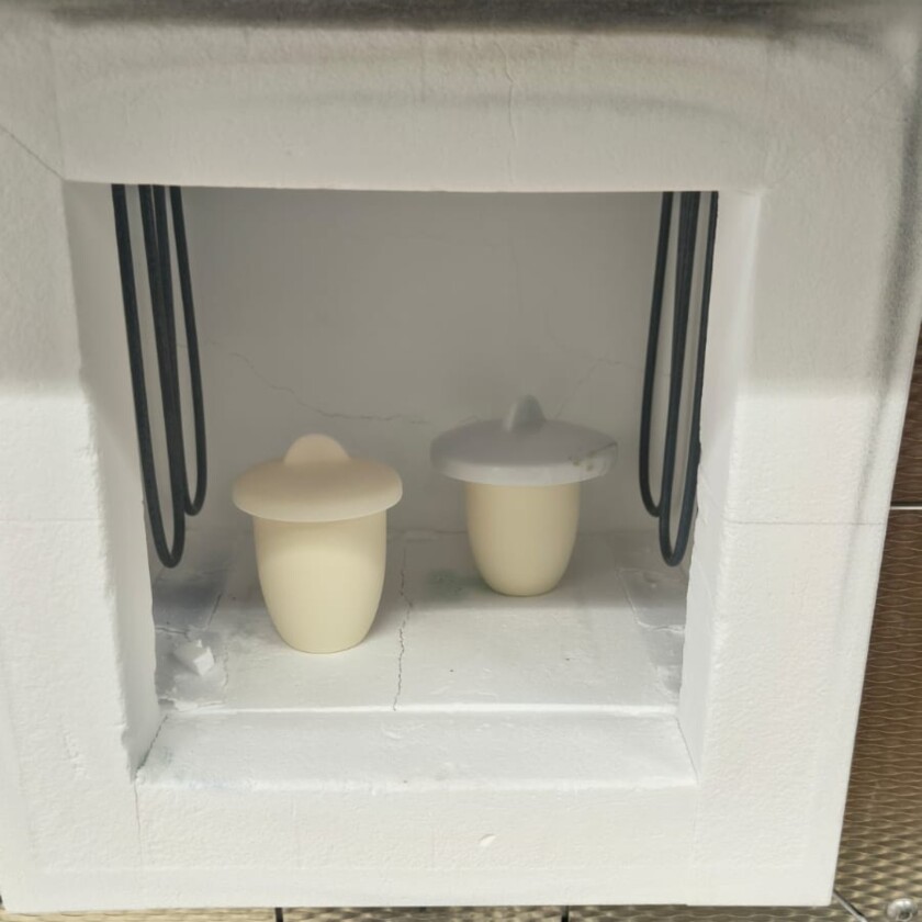 Heating my samples in a furnace.