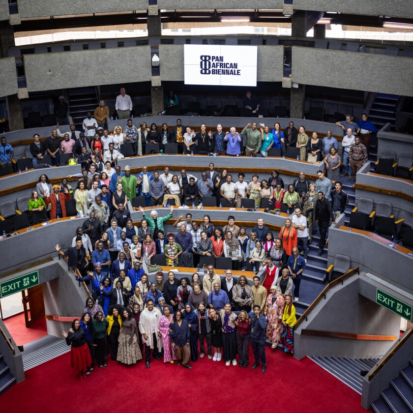 Group photo of the Pan-African Biennale team, participants, speakers and partners.