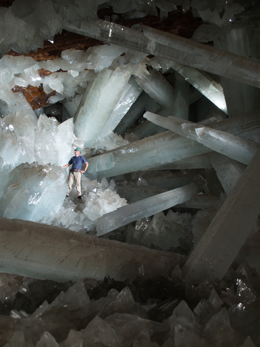 The Giant Gypsum Crystals from the Naica cave in Mexico.