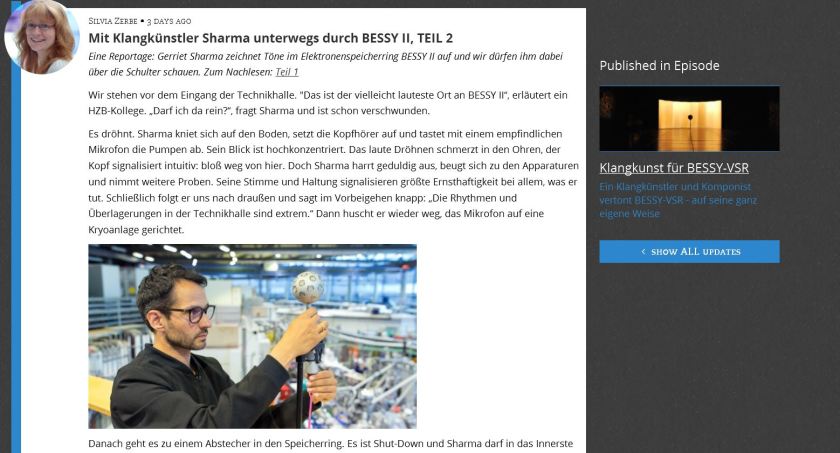 Mit Klangk&uuml;nstler Sharma unterwegs durch BESSY II: Reportage im #HZBzlog