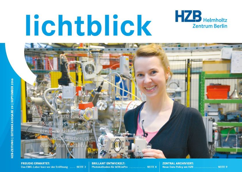 Lesen Sie <a href="https://www.helmholtz-berlin.de/media/media/aktuell/print//lichtblick/155/hzb_lichtblick-29_september-2016_extern_web.pdf">hier </a>die Online-Ausgabe.
