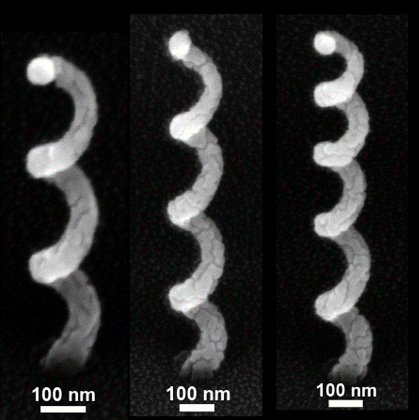 The nano-antennae werde produced in an electron microscope by direct electron-beam writing.