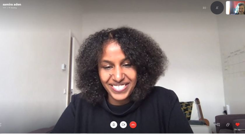 Her living room is now a "co-working space" for architect Samira Aden, who is working in the office for building integrated photovoltaics, BAIP, at HZB.