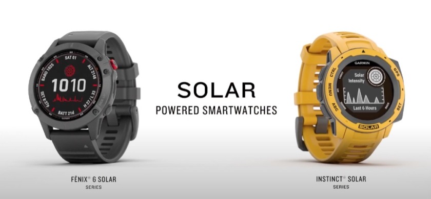 Garmin-Solar-Smartwatches nutzen die transparente PV-Schicht und versorgen sich so selbst mit Energie aus der Sonne.