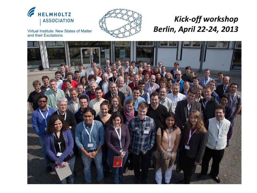 Teilnehmer am Kick-off-Workshop des Helmholtz-Virtuellen-Instituts &bdquo;New states of matter and their excitations&ldquo;