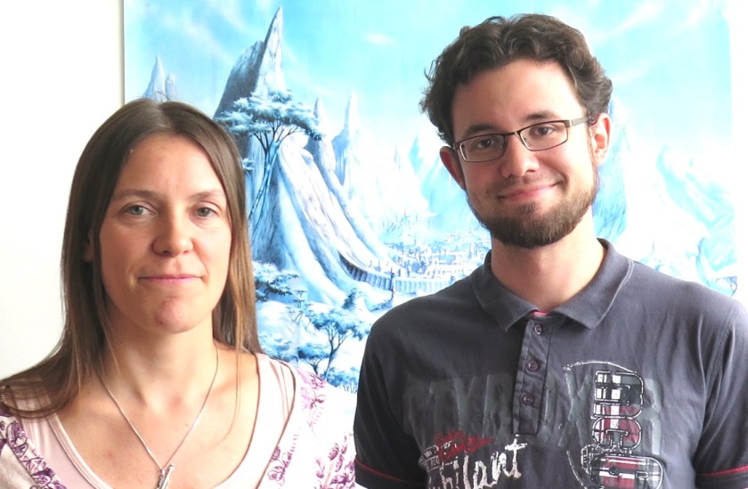 Fabian Weber (right) is investigating the dynamics of electron processes within graphene-oxide quantum dots as a member of the team headed by Dr. Annika Bande (left). Quantum dots like these as catalysts could help make solar water splitting more efficient. Using Weber&rsquo;s theoretical model, a much greater amount of information can be obtained from the empirical data gathered by the group headed by Dr. Tristan Petit. 