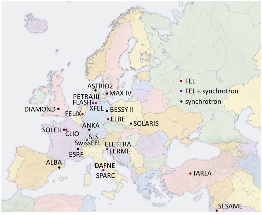 </p>
<p>Lichtquellen in Europa, die im Rahmen von CALIPSOplus kooperieren.</p>
<p>