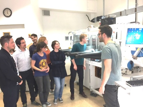 Lab tour of the perovskite synthesis facility at the HZB Institute for Silicon Photovoltaics, on the occasion of the HyPerCells Research Colloquium in May 2017. 
