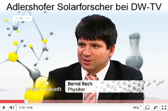 Bernd Rech ber Solarenergie auf Deutsche Welle TV